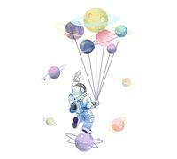 SUPERDANT Adesivi Murali Astronauta Adesivi Murali Pianeti Colorati In Gradiente Decorazioni Murali Spazio Esterno per La Cameretta Dei Bambini Sala Giochi Decorazione Pareti Scuola Materna
