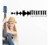 SUPERDANT Adesivi Muro con Tasti di Pianoforte e Tracce Audio Adesivo da Parete Adesivi Murali con Tasti Neri Fai Da Te per La Sala Musica Adesivo Muro Decorativo per La Sala Pianoforte