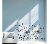 SUPERDANT Adesivi Muro Note Musicali Adesivo Da Parete con Tarassaco Adesivi Murali con Fiori di Grandi Adesivo Muro Decorativo Nero Farfalle Arte Murale per La Casa per Camera Da Letto Soggiorno