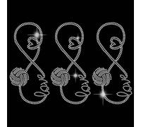 SUPERDANT Adesivi Termoadesivi con Strass Simbolo Loop Infinito Adesivi Da Pallavolo Magliette Regali con Trasferimento Termico di Cristalli per Giocatori di Pallavolo