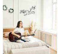SUPERDANT Adesivo Da Parete In Stave Nero Note Musicali Decalcomanie Da Muro Adesivi Da Parete In Vinile Rimovibili per Aula Bambini Studio Musicale Sala Da Ballo Camera Da Letto Art Decor Musica