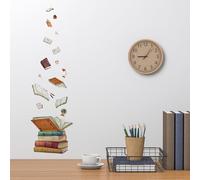 SUPERDANT Adesivo da Parete Libro Magico con Adesivi Muro Libro Volante Borsa Adesivo Muro Decorativo Scuola Strumenti da Taglio Adesivi Murali Decorativi per Camera da Letto Righello Decorazioni