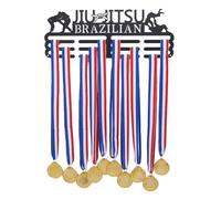 SUPERDANT Appendiabiti per Medaglie Brasiliane Jiu Jitsu Porta Medaglie Brasiliane Jiu Jitsu con 12 Linee Espositori per Premi in Acciaio Robusto Espositori per Medaglie Montati A Parete