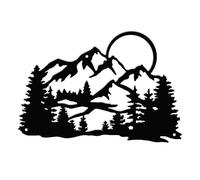 SUPERDANT Arte Murale In Metallo A Forma di Montagna Decorazione Murale A Forma di Montagna Arte di Montagna Decorazione Rustica Arte Murale A Forma di Fattoria e Foresta Sculture Segnali Camera Letto