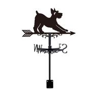 SUPERDANT Banderuola Con Terrier Per Tetto A Forma Di Schnauzer Segnavento da Metallo Nero Indicatore Direzione Vento Per Fattoria Giardino E Cortile