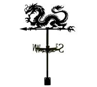 SUPERDANT Banderuola Segnavento Di Drago per Montaggio Sul Tetto Segnavento Da Metallo per Decorazione Del Tetto Banderuola a Vento Decorativi a Forma Di Vento Neri per Fattoria Cortile Fattoria