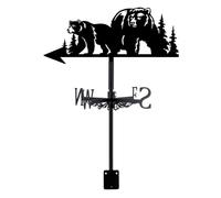 SUPERDANT Banderuola Vento Segnavento A Due Orsi per Montaggio Sul Tetto In Metallo Banderuola A Forma di Orso Della Foresta per Decorazione Esterna Del Tetto Cartelli Decorativi Il Vento Neri Patio