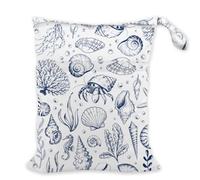 SUPERDANT Borsa Impermeabile Impermeabile Nuoto Spiaggia Piscina Tasca Organizzatore Viaggi Riutilizzabile Con Grande Capacità, Blu motivo Conchiglia, Motivo Conchiglia