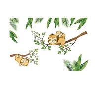 SUPERDANT Bradipo Adesivo murale Bradipo Carino Giungla Rami Parete Decalcomania Animale Rimovibile Fai da Te Vinile Murale Arte Carta da Parati Decor per Bambini Camera da Letto Nursery