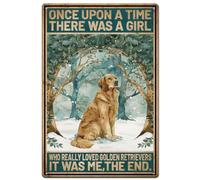 SUPERDANT Cane Targa In Metallo In Metallo Vintage Golden Retriever Poster In Metallo C'Era Una Ragazza Che Amava Davvero I Golden Retriever Decorazione In Metallo Dipinto