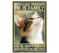 SUPERDANT Cartello In Latta con Gatto Che Guarda In Alto Simpatico Cartello con Gatto Poster Retrò In Metallo con Animali Cartello con Arte Country Vintage Un Gatto Non È Solo Un Gatto Decorazione