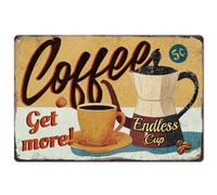 SUPERDANT Cartello In Latta per Caffè Ottieni Più Caffè Metallo Endless Cup Vintage Kitchen Poster Da Parete In Metallo Cartelli e Targhe Divertenti