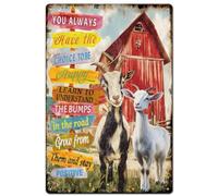 SUPERDANT Cartello Stradale di Capra Cartello di Latta Animale Poster Retrò In Metallo Vintage Arte di Campagna Cartello Citazione Ispiratrice Decorazione per Arte Murale Vintage Targa Poster
