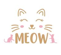 SUPERDANT Cat MEOW Adesivi Murali Cats Whiskers Adesivo Da Parete Cute Cat Abstraction Adesivi e Murales DIY Art PVC Wall Decal per Camera Da Letto Camera Dei Bambini Soggiorno