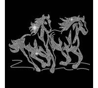 SUPERDANT Cavallo In Corsa Strass Termoadesivi Adesivi per Trasferimento A Caldo Strass In Vetro Scintillante Adesivi per Magliette Abbigliamento Decorazioni Artistiche
