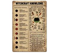 SUPERDANT Conoscenza della Stregoneria Targa in Metallo Cultura della Strega Targhe in Metallo Vintage Targhe in Metallo Divertenti per La Pittura di Arte della Parete Decorazioni in Metallo
