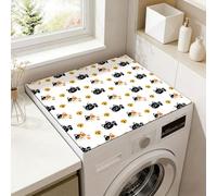SUPERDANT Copri Lavatrice e Asciugatrice Gatto Campanella Impermeabile Top Protettivo Antiscivolo Pieghevole Tappetino Copertura Per Macchine a Carica Dall Alto Decorazione Lavanderia