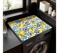 SUPERDANT Copri Lavatrice Modello Piastrelle Decorativo Stuoia Lavatrice e Asciugatrice Rametti di Limone Multifunzionale Impermeabile Universale per Lavatrice Carica dall Alto Piano di Lavoro 60x50cm