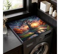 SUPERDANT Copri Lavatrice per Cuscinetto Superiore Asciugatrice Cima di Lavatrice o di Asciugatrice Tappetino Protettivo per Accessori Antiscivolo Impermeabile Foresta Incantata 60x50cm