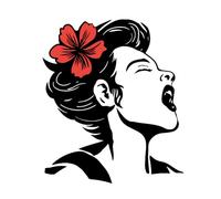 SUPERDANT Decalcomanie Da Muro Donna Urlante Adesivo Da Parete Divertente Nero Decalcomanie Da Muro per Salone di Bellezza Volto di Donna Adesivi Murali per Soggiorno Camera Da Letto SPA Decorazioni