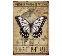 SUPERDANT ERDANT Targa In Metallo Retrò Poster In Metallo Farfalla In Metallo Targa In Metallo Targa In Metallo Nostalgico Musica Sussurrata Lamiera di Ferro Pittura