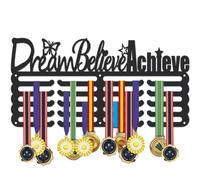 SUPERDANT Espositore per medaglie con design ispirato Dream Believe Achieve, supporto da parete con più ganci antiscivolo per corsa, ginnastica, nuoto, medaglie
