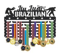SUPERDANT Espositore per Medaglie da Jiu-Jitsu Brasiliano Porta Medaglie Sportive Organizzatore per Medaglie in Metallo Porta Nastri Montaggio A Parete Gara 6 Fila 24 Ganci in Ferro