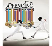 SUPERDANT Espositore per Medaglie da Scherma Espositore per Medaglie da Competizione Cornice per Medaglie in Ferro Gancio per Medaglie da Competizione Espositore da Parete Regalo per Atleti