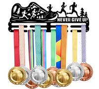 SUPERDANT Espositore per Medaglie Running Mountain Views Never Give Up Running Espositore per Medaglie per 40+ medaglie Montaggio A Parete Espositore per Nastro Appendiabiti Decor Ganci in Ferro