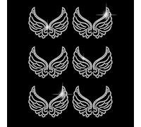 SUPERDANT Ferro su Strass Trasferimento 6 pz Ali T-Shirt Cristallo Hot Fix Pressa A Caldo Strass Trasferimenti Decorazione per Abbigliamento per T-Shirt