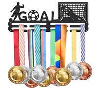 SUPERDANT Medaglie da Calcio Gancio per Medaglie Espositore da Parete Telaio Scaffale Premi Nastro Portiere Porta da Calcio Supporto per Softball Espositore per 60 Medaglie Regalo per Calcio