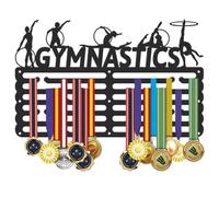 SUPERDANT Metallo Appendere Premi da Ginnastica Circolare Espositore per Medaglie per Nastri Supporto Porta Medaglie da Parete per Gare 24 Ganci Antiscivolo Regali per Gli Atleti 40x25cm