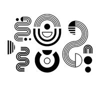 SUPERDANT Minimalista Boho Adesivi Murali Arcobaleno Nero Geometrico Adesivo da Parete Murali Decorazione per casa Soggiorno Camera da Letto Vinile Wall Art Sticker