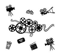 SUPERDANT Movie Reel Adesivo Da Parete Astratto Antico Cinema Adesivo Murali Bella Bobina di Film Decorazione Della Parete Arte Decorativa Contemporanea Della