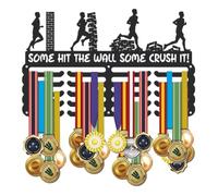 SUPERDANT Porta Medaglia in Metallo Che Corre Attraverso I Muri Espositore per Medaglie Porta Premi Organizer da Parete 5 Linea Decorazione da Parete Atleta Competizione 40x25cm