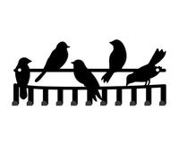 SUPERDANT Portaavi A Forma di Uccelli Simpatico Gancio peravi A Forma di Uccello Da Parete con 11 gancio per Portaavi In Metallo Nero per Guinzaglio per Cani Casa e Cucina