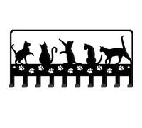 SUPERDANT Portachiavi A Forma di Gatto Che Gioca con 10 Ganci per Chiavi Ganci per Davanzali e Gatti Portachiavi Decorativo A Forma di Gatto Organizer Murali Decorazione per casa Portale