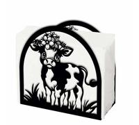 SUPERDANT Portatovagliolo A Forma di Mucca per Tavoli In Ferro con Fiori di Animali In Piedi Distributore di Tovaglioli di Carta per Cucina Tavolo Da Pranzo Cocktail Picnic Posta