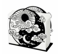SUPERDANT Portatovagliolo con Simbolo Yin-Yang per Tavoli Porta Tovaglioli In Ferro con Sole e Luna Porta Tovaglioli con Nuvole Porta Tovaglioli per Cucina e Ristorante