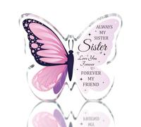 SUPERDANT Regali per Sorelle Targa Acrilica A Forma di Farfalla Decorazione per Scrivania Bigger Size 12x10cm In Acrilico per Compleanno Stelle Ornamento di Cristallo Regali di Nozze di Natale 10x12CM