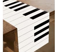 SUPERDANT Runner Tavolo Tasti Pianoforte Decorazione Universale Nero e Bianco per Feste Musica Sala da Pranzo Matrimoni Compleanni Regalo Trasloco 33x183cm