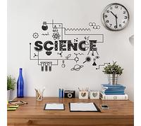 SUPERDANT Scienza Adesivi Murali Mathematics Adesivi da Parete Formula Simbolica PVC Sticker per Pareti Decalcomania per Scuola Laboratorio Libreria Biblioteca Aula di Lezione Nero 112x44cm