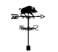 SUPERDANT Segnavento in metallo a forma di maiale con cinghiale e banderuola, colore nero, decorazione artistica da giardino, direzione del vento, per cortile, fattoria, fienile, capannoni