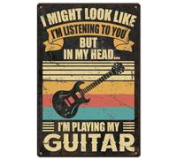 SUPERDANT Segno di Latta per Tarra Cartello in Metallo Potrei Sembrare Che Ti Sto Ascoltando Targhe in Metallo In Lamiera di Ferro Decorazione per Parete Personalizzata Soggiorno Decorazione