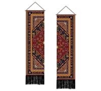 SUPERDANT Set di 2 arazzi verticali, 130 x 33 cm, stile bohémien, da appendere alla parete, stile retrò, stretti, per soggiorno, camera da letto, portico, grotta degli uomini, colorati
