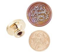SUPERDANT Sigillo di Cera Timbro Testa 25mm Grazie Modello Timbro Rimovibile Retro Sigillatura Ottone Timbro Testa per Buste, Mestieri, Libri, Confezioni di Vino
