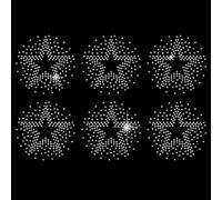 SUPERDANT Stelle Ferro su Strass Trasferimento di Calore Decorazioni In Criste 6 Pezzi Pentagramma Stelle Chiaro Bling Patch Fai Da Te Riparazione Abbigliamento Applique Hot Fix per T-Shirt
