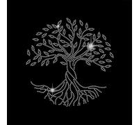 SUPERDANT Strass Albero Della Vita Ferro su Albero Design Hot Fix L'Albero Della Vita Trasferimento di Calore Albero Bianco Decalcomania Bling Albero Applique Strass di Criste