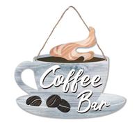 SUPERDANT Targa da Parete per Caffè Bar, Decorazione per la Cucina Della Fattoria in Legno, Decorazioni Murali Rustiche per Soggiorno, Stazione Del Caffè - Regalo
