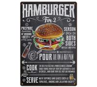 SUPERDANT Targa in metallo vintage come fare un hamburger piastra decorativa fast food piatto da parete regali deco